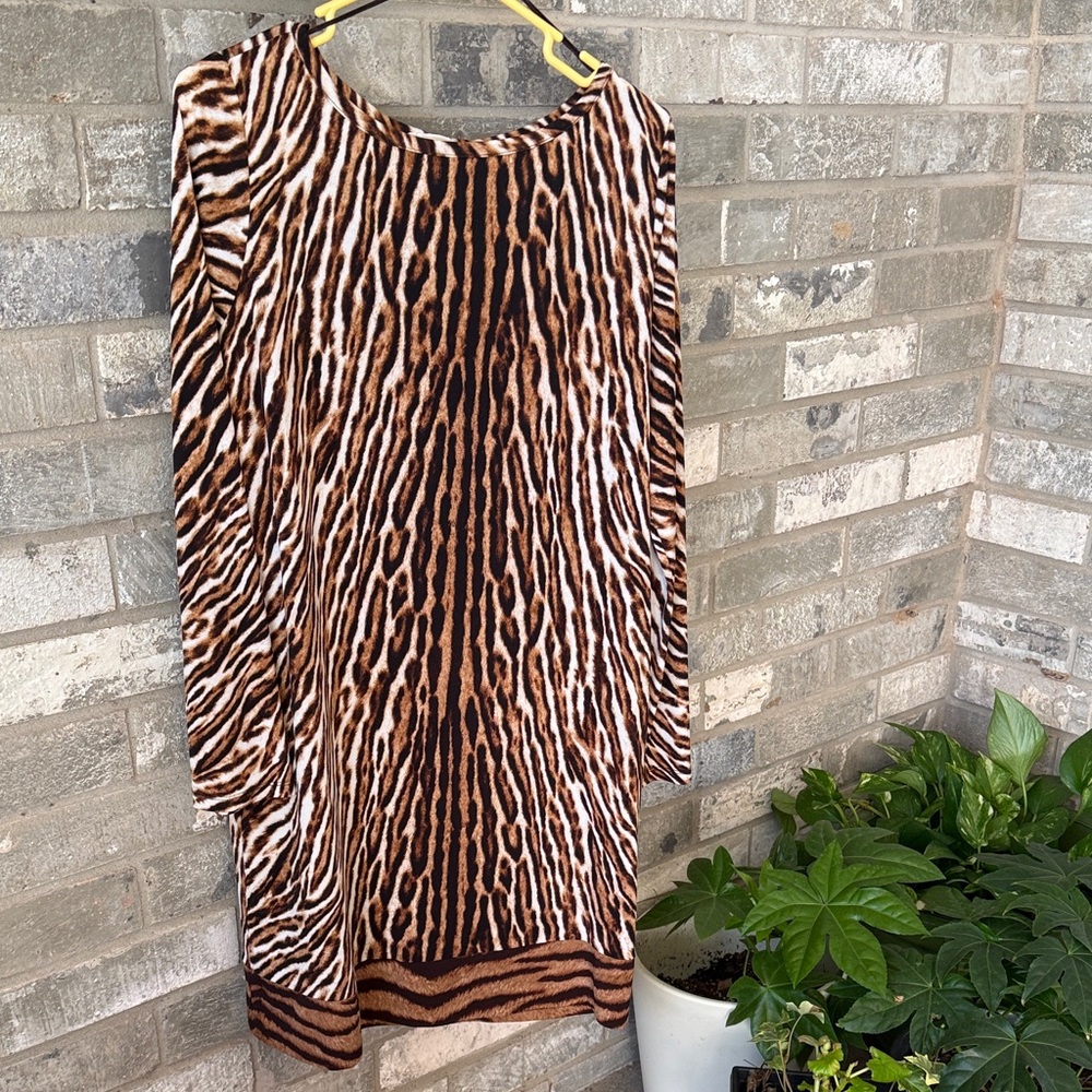 Michael Kors Brown and Tan Patterned Dress